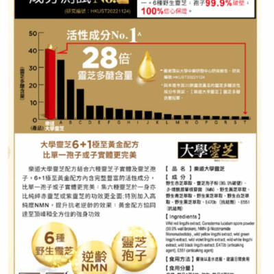 NOTO 樂道 大學靈芝 60粒
