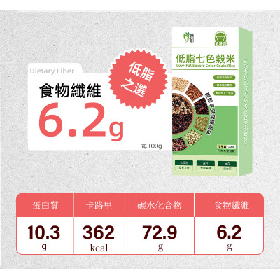 潤和 低脂七色穀米500g 低脂米飯七色糙米 八寶粥五穀雜糧粥 十穀米 五穀米 糙米 低脂米飯 無添加穀物飯食